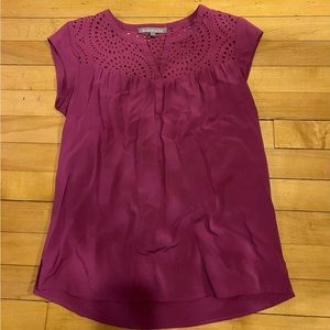 Women’s short sleeve purple blouse